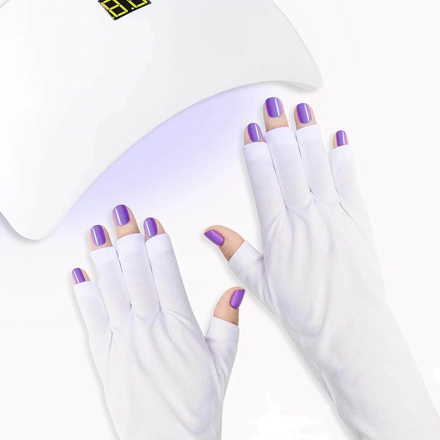 

Manicure Gloves UV Protection Gloves Fingerless UV Light Gloves for Gel Nail Lamp Nail Tools