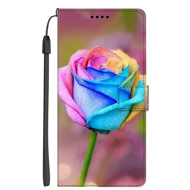 Cartoon Magnetic Wallet Leather Flip Case - Stand and Card Holder Design