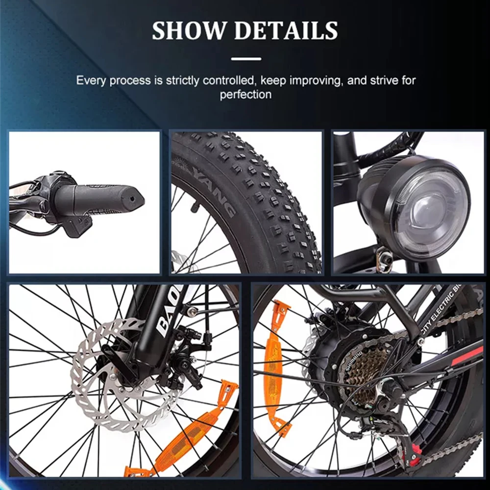 20-inch Folding Electric Bike 750W 48V 12AH Speed 35KM/H Electric Urban Mountain Bike All Terrain