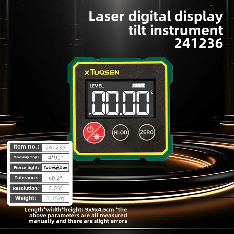 Electronic Level Tool Laser Ruler Dual Axis Angle Measuring Instrument High Precision Digital Inclinometer Box