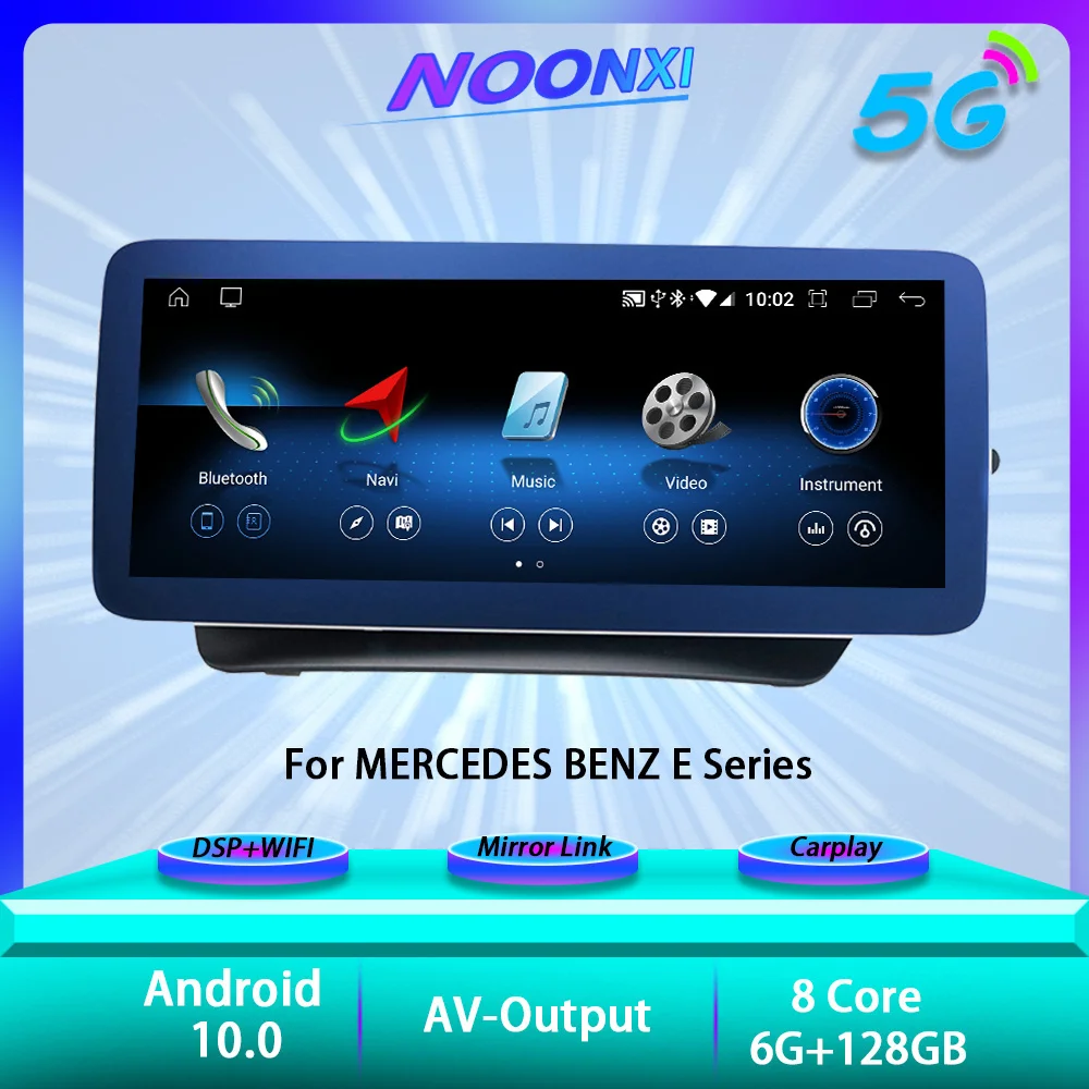 

For Mercedes-Benz E-Series Bluetooth Car Radio GPS WIFI Nav Head Unit Multimedia Player Auto Stereo Carplay 128G Android 2 Din