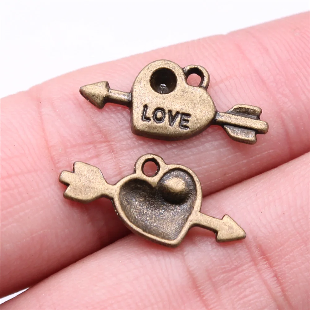 20pcs Arrow Charms Tibetan Bronze Silver Color Pendants Antique Jewelry Making DIY Handmade Craft 