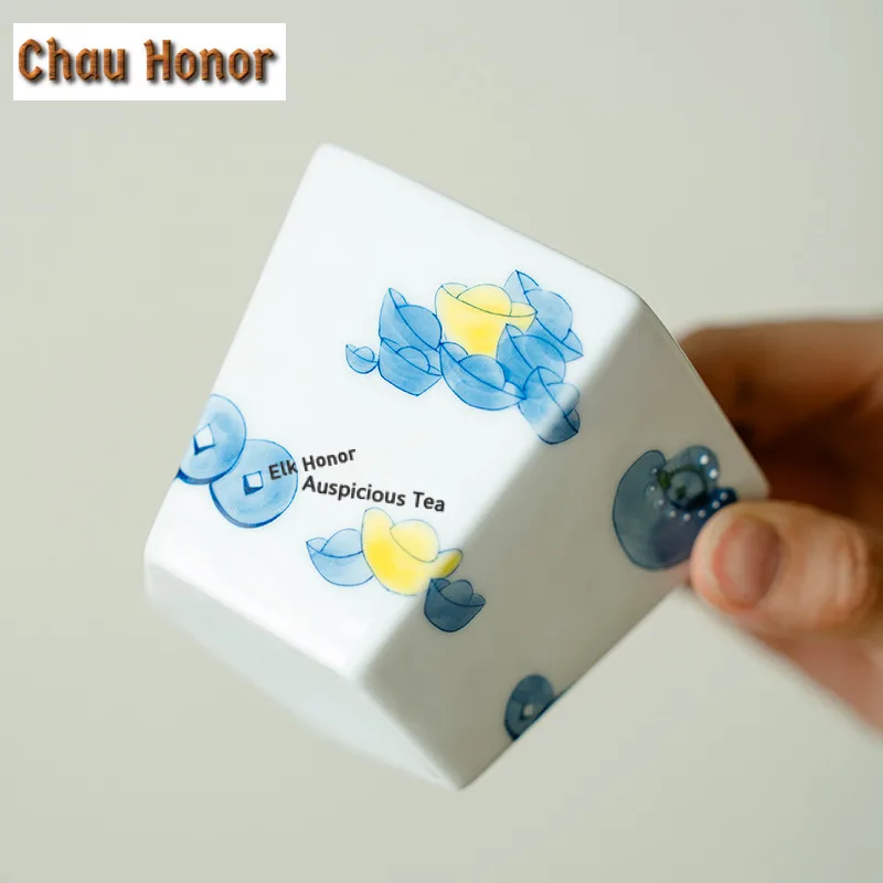 180ml Hand-painted Ingots Teacup Traditional Tea Bowl Single Cups Tea-tasting Smelling Cup Jianzhan Master Cups Tea Items Gift