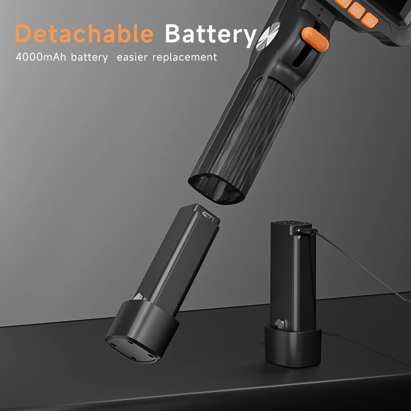 Joystick d'endoscope articulé bidirectionnel 360 ° 180 ° Caméra de direction rotative, écran 4.3 pouces, Endoscope d'inspection de tuyaux HD1080P – Image 6