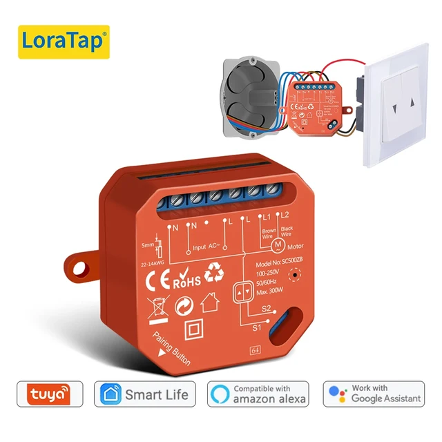 LoraTap Zigbee ผ้าม่านโมดูลสำหรับลูกกลิ้งชัตเตอร์ตาบอดมอเตอร์ DIY Tuya สมาร์ทโดย Google Assistant Alexa Zigbee2Mqtt 1