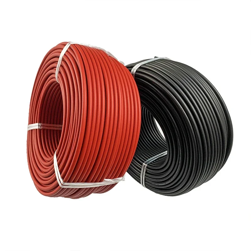 

100M 6mm2 Photovoltaic Cable Solar Power Cable Wire / TUV Cable for PV Panels Connection Red Black XLPE jacket