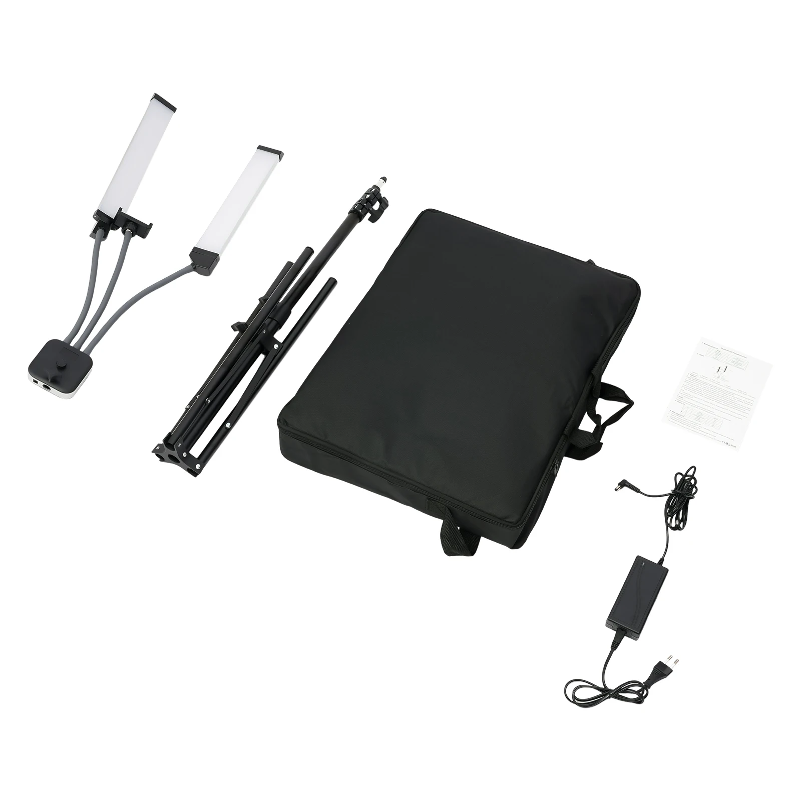 LED Cosmetic Dual Arm Light 3000K-6000K Adjustable Salon Live Make Up Lamp 360° Rotatable Fill Light with Telescopic Tripod 40W