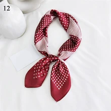 

New Silk Scarf Square Women Fashion Work Neckerchife Spring Summer Decorative Scarves Small Scarfs Gift For Lady