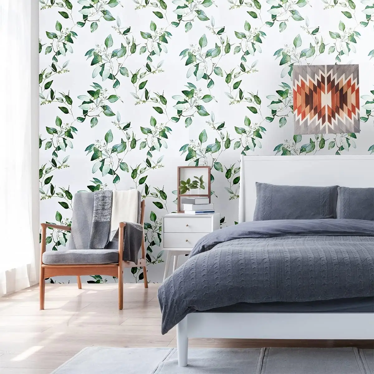Green Leaf Contact Paper Floral Peel and Stick Wallpaper Removable Self Adhesive Wallpaper For Bedroom Drawers Cabinets Decor 3