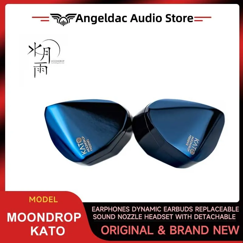 

MoonDrop KATO Earphones Dynamic Earbuds Replaceable Sound Nozzle Headset With Detachable 0.78 2Pin Standard Cable