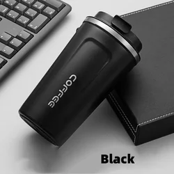 Stainless Steel Leak - Proof Travel Coffee Mug - 380/510ml Thermal Insulated Office Cup - 500ml (Black)