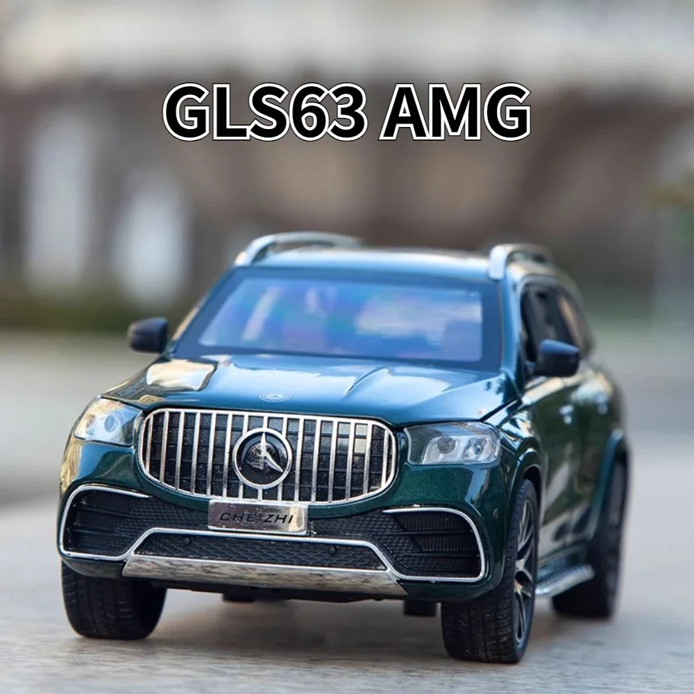 

1/24 GLS63 AMG Scale Alloy Diecast Toy Car Model Simulation Metal Vehicles Toy SUV Pull Back Sound Light Toys for Children