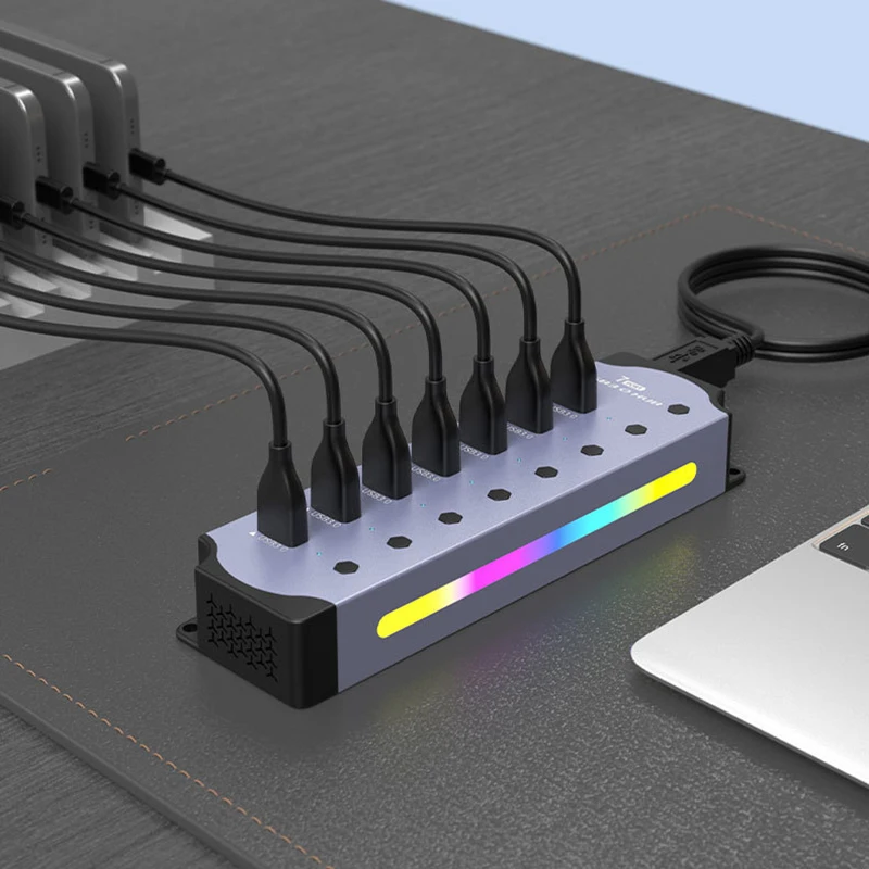 Aluminum Alloy RGB USB 3.0 Hub & Charging Dock with Switch