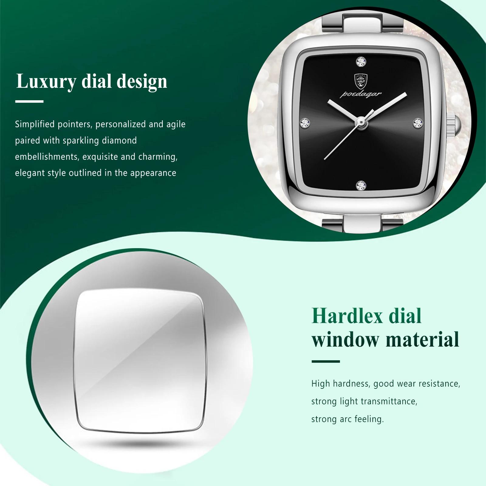 Poedagar Fashion Simple Square Watch For Woman Waterproof Stainless Steel Classic Women Watches Elegant Quartz Ladies Wristwatch, Alina Gadgets