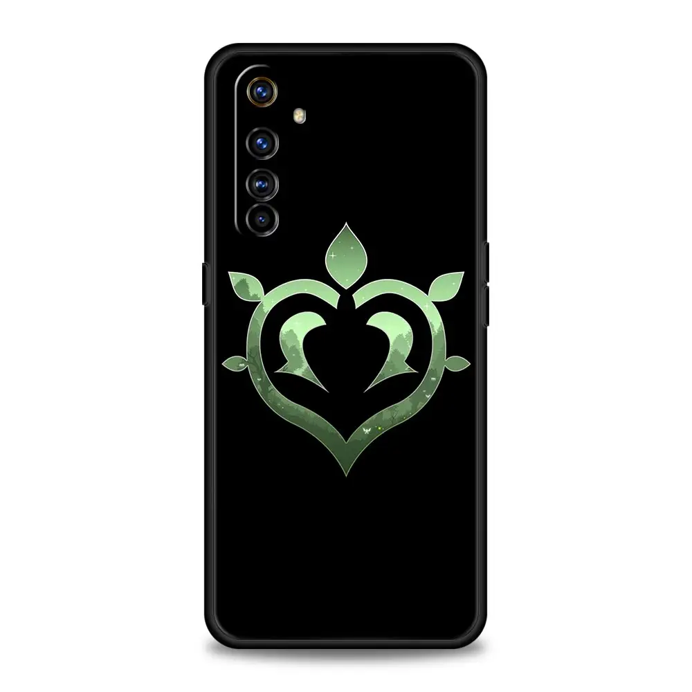 Genshin Impact Logo Luxury Black Silicone Phone Case