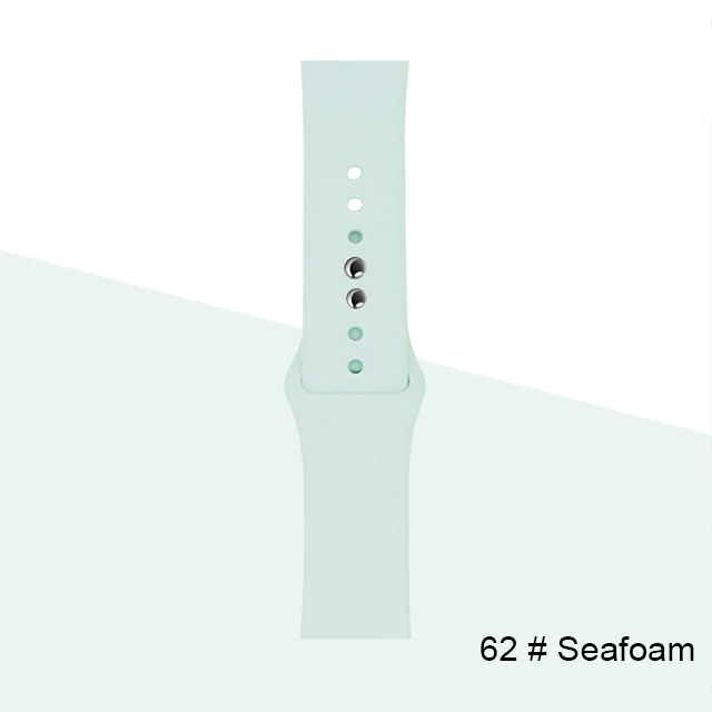 Silicone Strap For Apple Watch band 45mm 41mm 44mm 40mm 38mm 42mm Watchband Bracelet Correa For Iwatch Series 6 Se 5 4 3 7 Seafoam-62