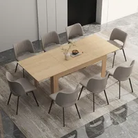 Extendable Dining Table for 6-10 Person, Wooden Dining Room Table, Meeting for Small Kitchens, Dining Office Areas 1