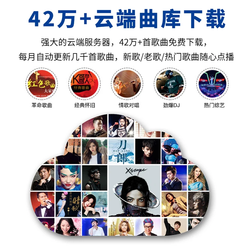 Karaoke Equipment, InAndOn All in One KTV Player, 18.5" Touch Screen with Wireless Microphones and Speaker, 4T