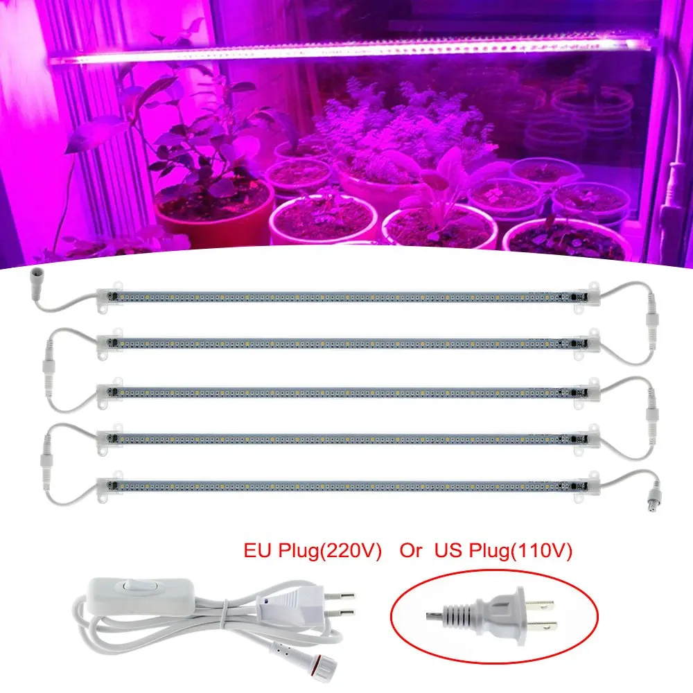 풀 스펙트럼 LED 식물등 110V 220V 12W 피토램프 LED 바 라이트 90LED 식물 재배용 라이트 튜브 (식물, 온실, 묘목용)