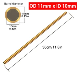 Premium Brass Tubes for DIY Crafting and Model Making - Various Diameters, 300mm Length, 0.5mm Wall Thickness (11mm)