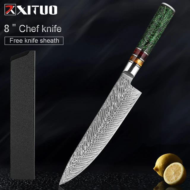 XITUO Damascus Stainless Steel 8 Inch Chef Knife Japenese Kitchen Cutting  Vegatable Fruit Cooking Tools Grain