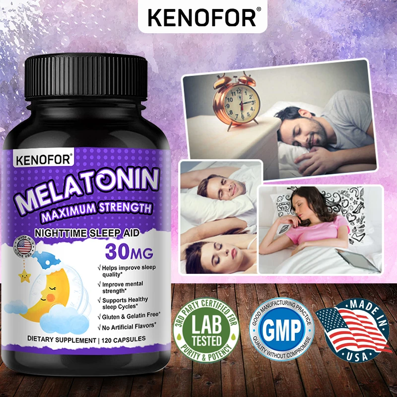 

Melatonin Adult Sleep Aid - A dietary supplement that promotes good sleep, rescues insomnia, and relieves anxiety and stress