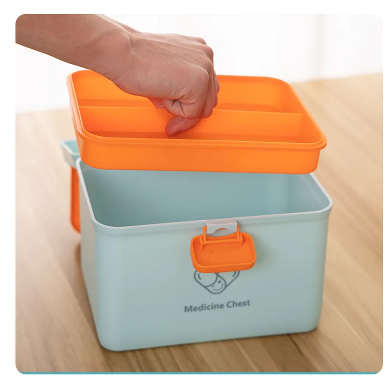 Jrechio Portable Medicine Box Cabinet Case 2 Layers Medical