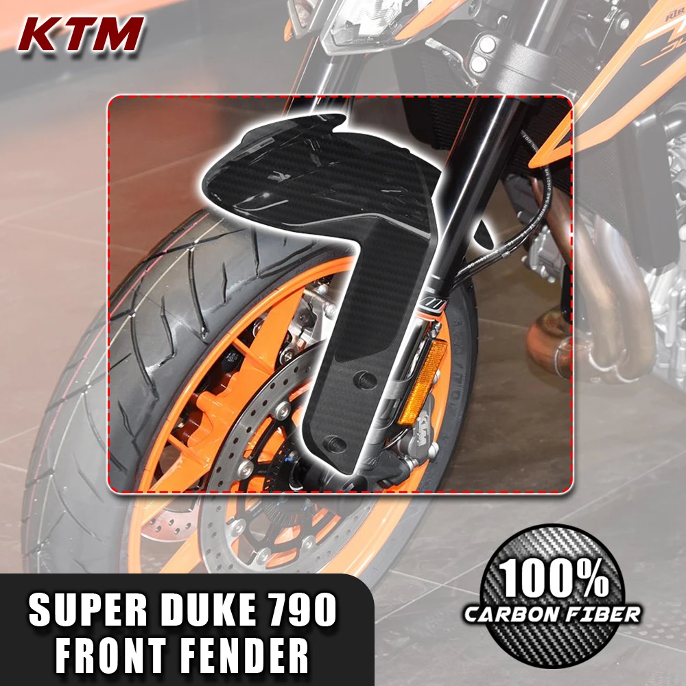 

Для KTM Superduke 790 2018 2020 2021 2022 100% полностью сухое углеродное волокно, комплекты обтекателей, детали, крышка переднего крыла мотоцикла