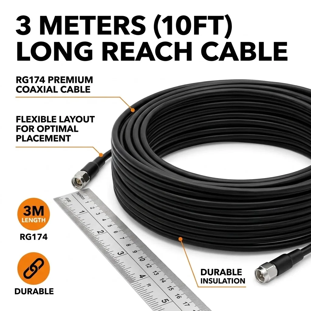 Superbat GPS Active Magnetic Base Aerial Antenna WICLIC Connector Cable for Pioneer Beker GPS Navigation Receiver