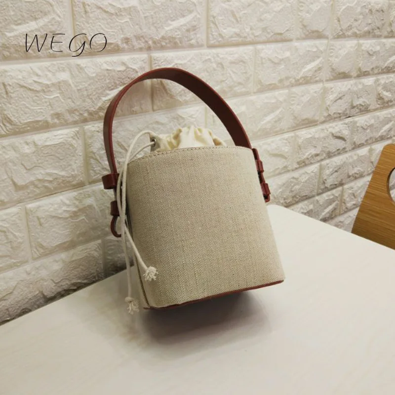 

Beach Bag Vintage Shoulder Bag Rattan Bucket Bags Bohemian Summer Vacation Casual Bucket Bags Sac