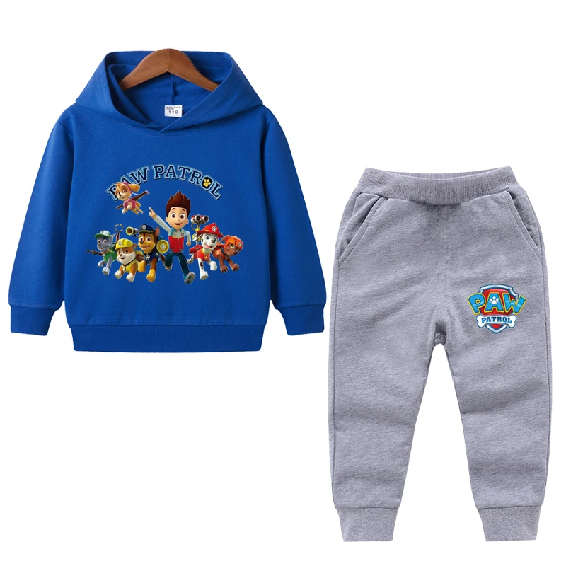 1-8 Years Children Baby Boys PAW Patrol Sweatshirt Sets Childrens Tops+Pant Kids Boys Girls Clothes Cartoon Hoodies Suit exercise clothing sets	