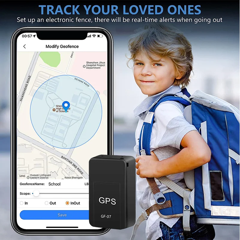 GPS Positioner GF07 Mini Tracking Positioner Rea!time Tracking Remote Vehicle Positioning Mobilerecording Listening Anti Loss