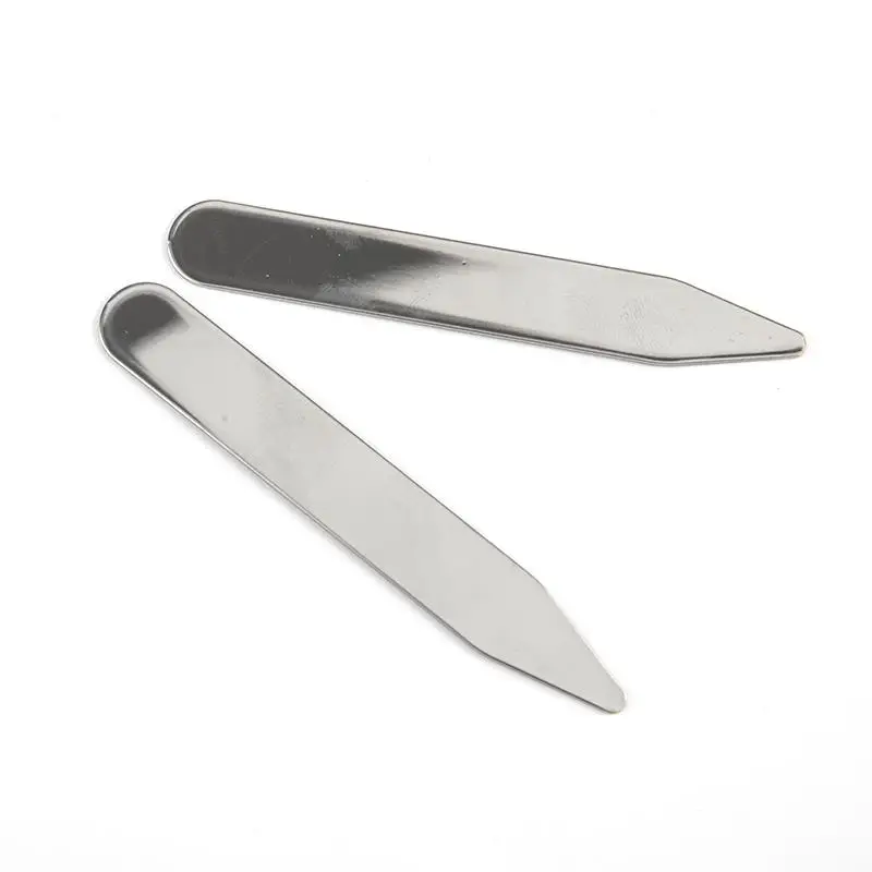 2Pcs Stainless Steel Collar Stays Bones 