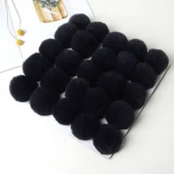 Fluffy Pom Pom Balls - Assorted Sizes for Crafts & Fashion Accessories (Black)