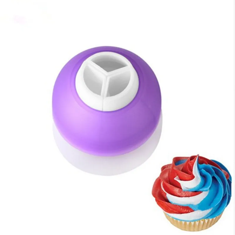 Tri Color Icing Piping Bag เครื่องแปลงหัวฉีด3หลุม3สีครีม Coupler เค้กตก
