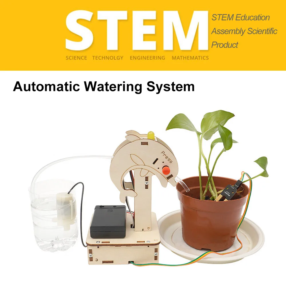 

Steam Education Automatic Watering System Humidity Sensor DIY Wooden Handmade Material Science Physical Experiment Equipment