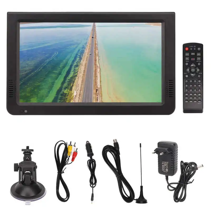 Portable TV 110-240V 10 Inch Digital TV Portable Support 1080P Video Small LED Television for Outdoor Activities EU Plug portable tv