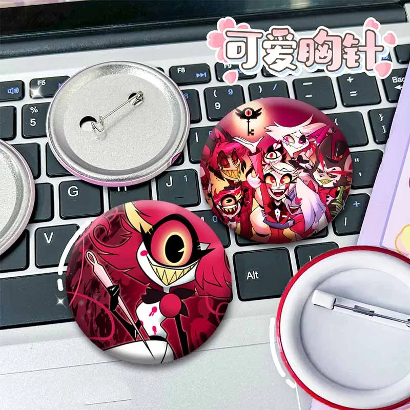 Broches émaillées Hazbin Hotel - Personnages Angel Dust, Alastor, Vaggie - En Métal - Pour Sac, Veste, Cosplay - Accessoire Décoration