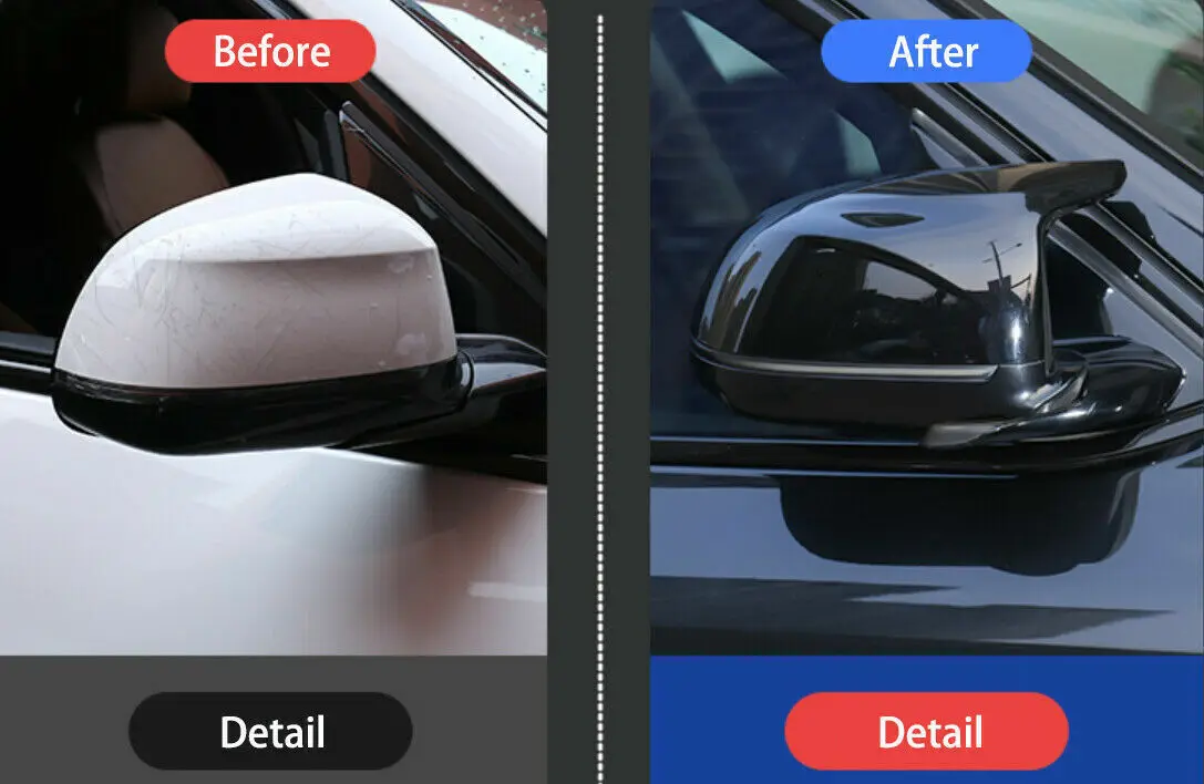 2PCS/set For BMW X3 G01 X4 G02 X5 G05 X6 G06 X7 G07 M style black rearview mirror cover X3M Look rearview cover