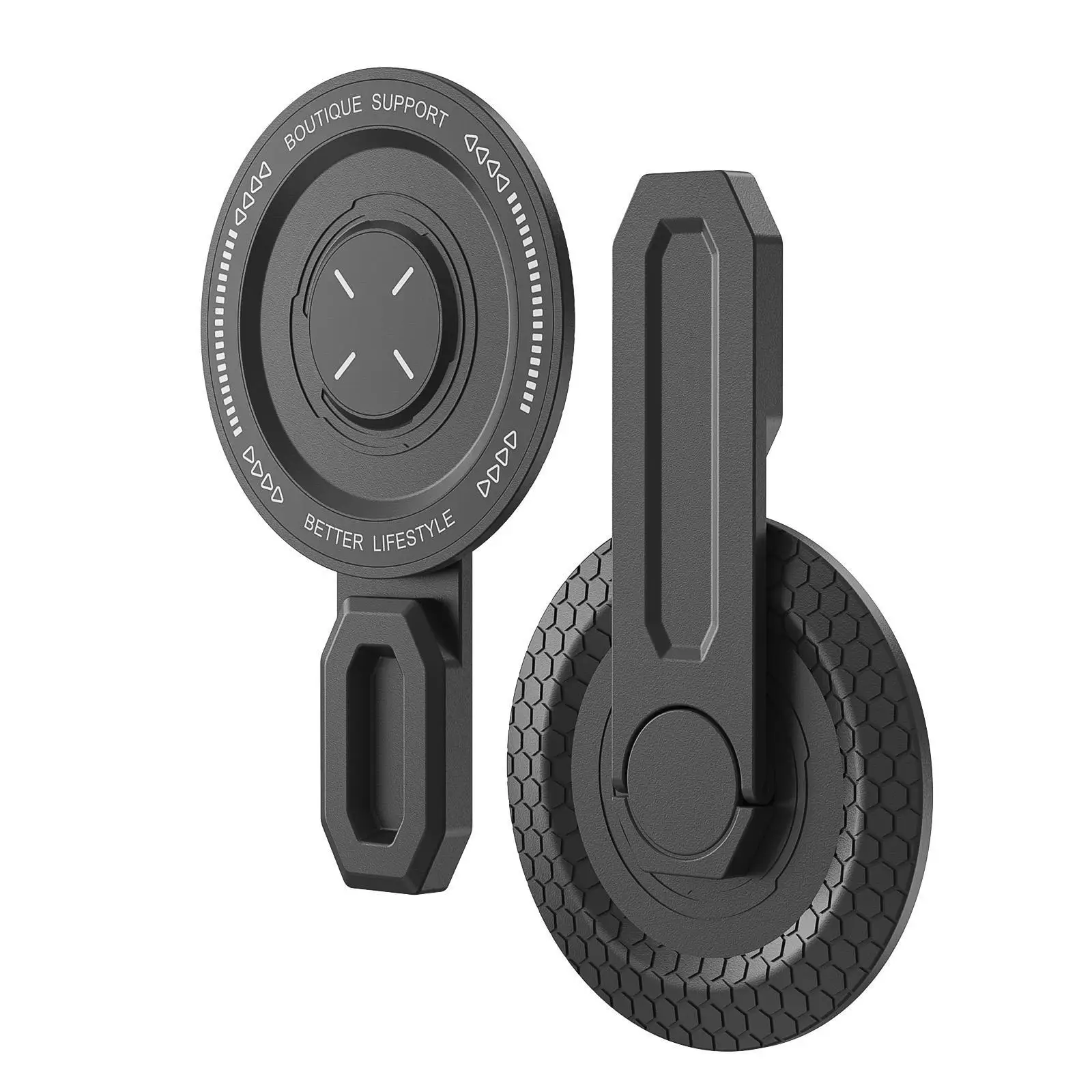 Magnetic 360° Rotation Gym Metal Phone Stand with Innovative Pressure-Relief Hinge Design