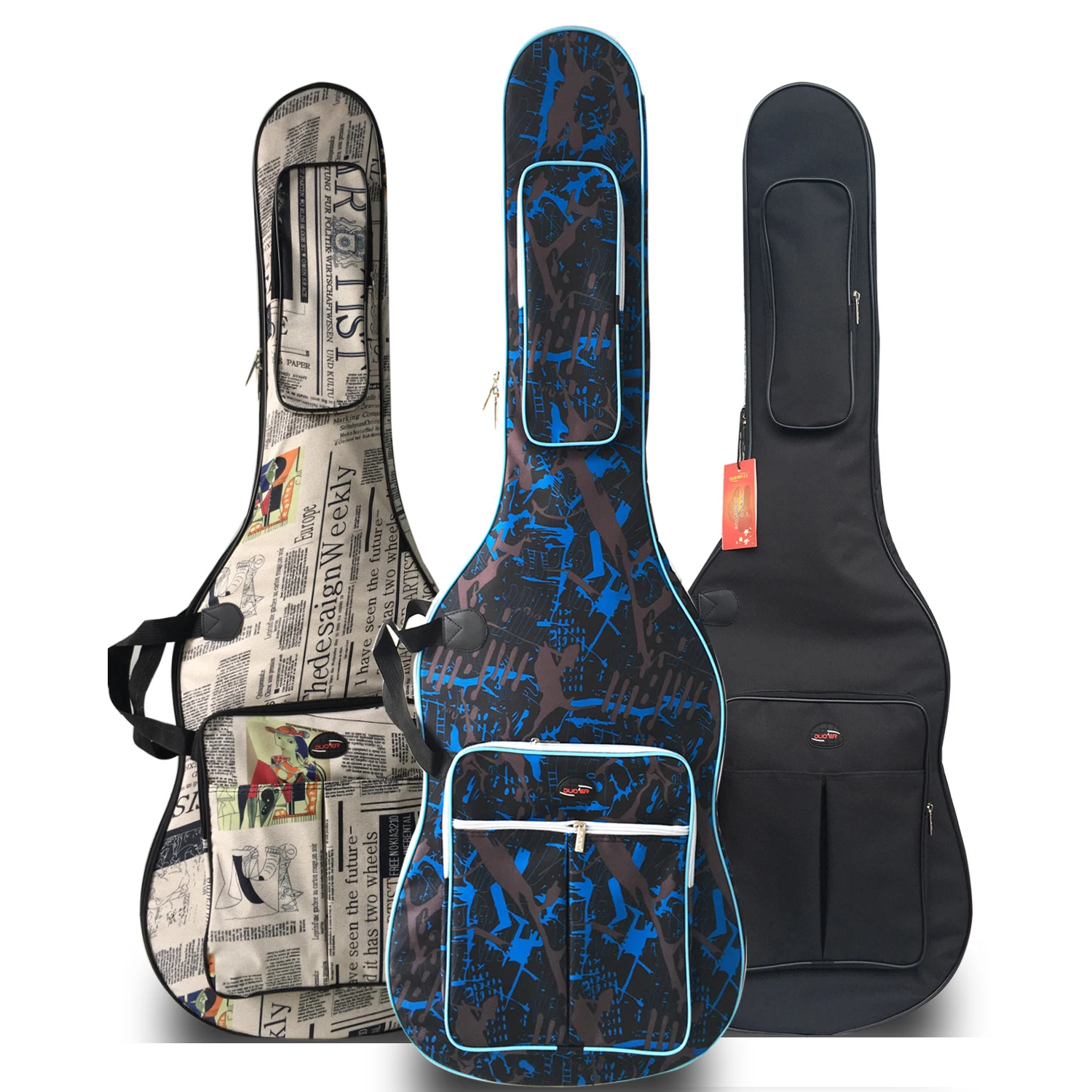 Oxford Fabric Electric Guitar Case Camouflage Electric Bass Double Straps 600D Thickening Waterproof Backpack