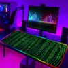1pc Matrix Binary Code XXL RGB Gaming Mouse Pads HD Black Gamer Accessories Large LED 2