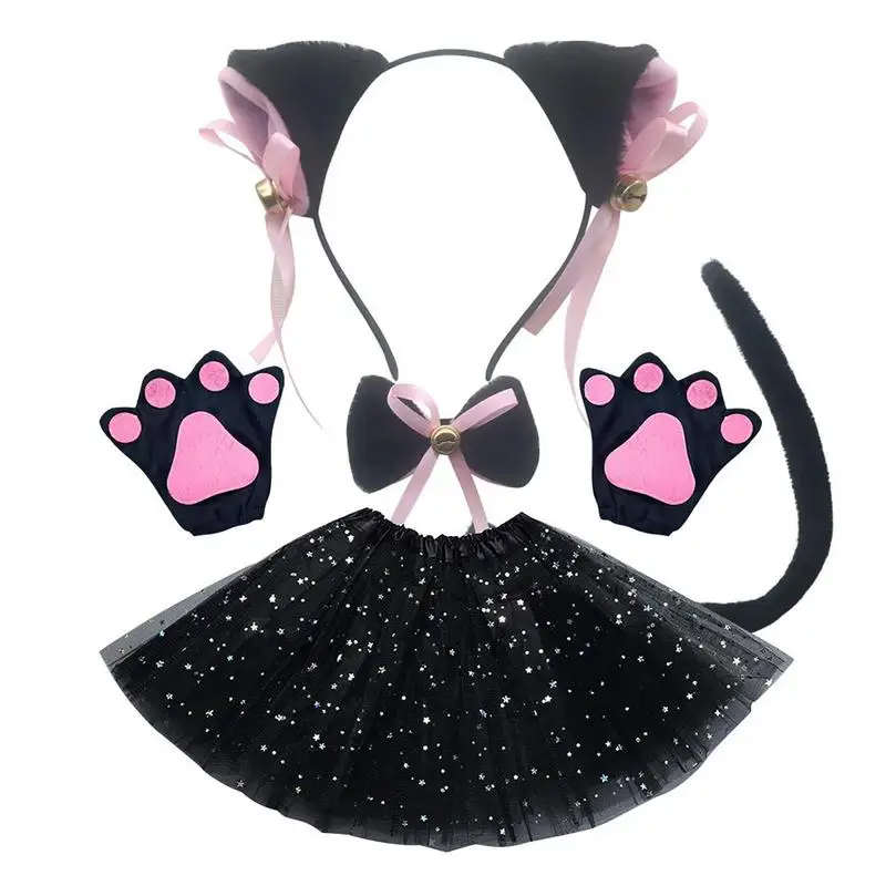Cosplay Costume Cat Ears and Tail Set for Stage Performances