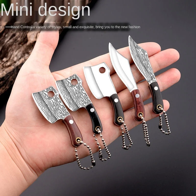 Mini kitchen knife portable stainless steel demolition express collection cut fruit keychain ornament gift