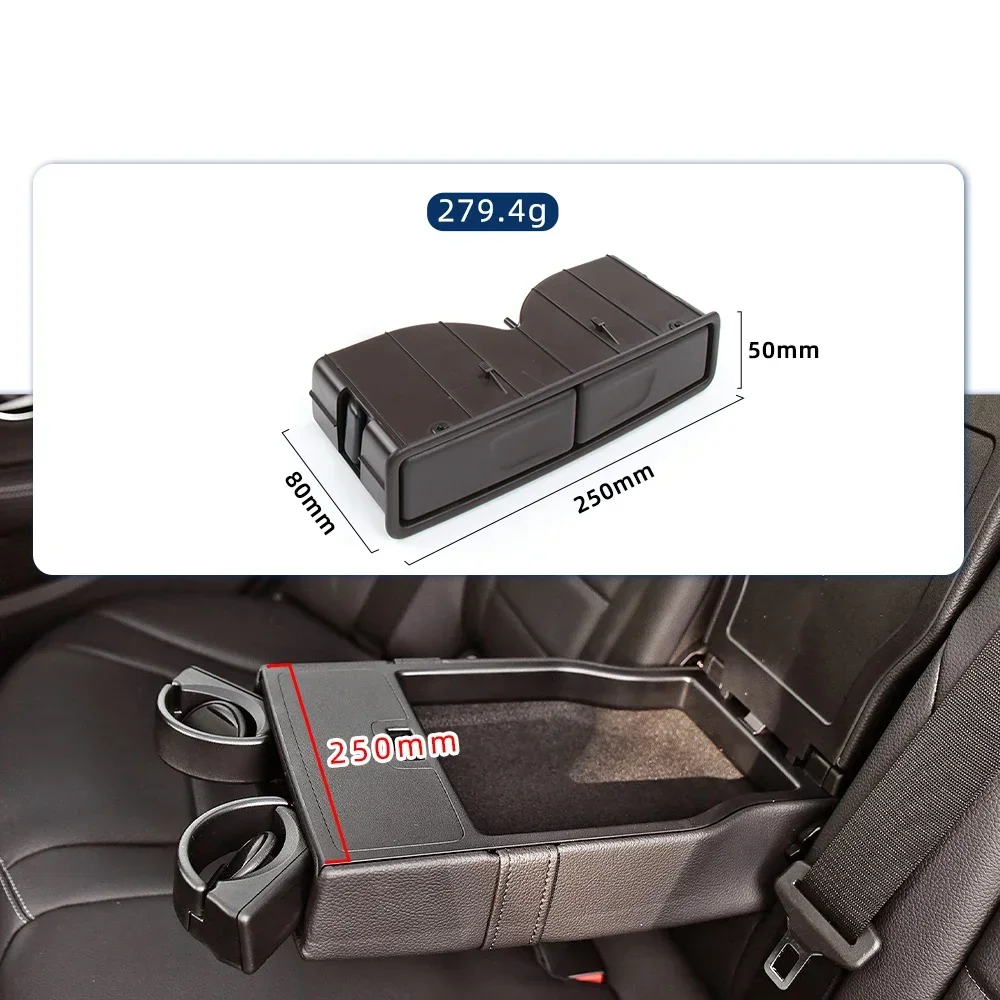 메르세데스 벤츠 A/B/C/E/GLA/GLB/GLC/GLE/GLS/CLS/EQC W205 W253 W213 W222 블랙 차량용 뒷좌석 팔걸이 삽입형 음료 컵 홀더