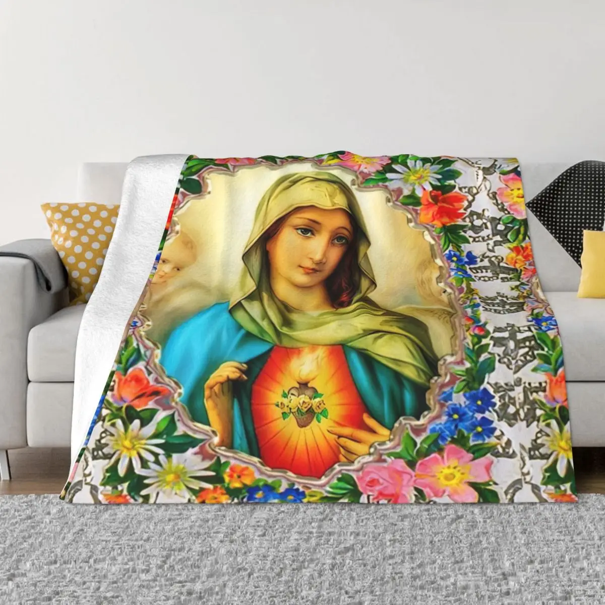 

Immaculate Heart of Virgin Mary Catholic Saint A-101521 Throw Blanket Luxury Thicken Blanket Moving Blanket