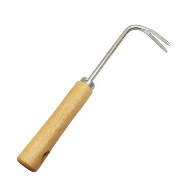 

Hand Weeder Tool Portable Durable Effective Weeding New Root Puller Weeding Hook Garden Hand Tools Wooden Handle Weeding Hook