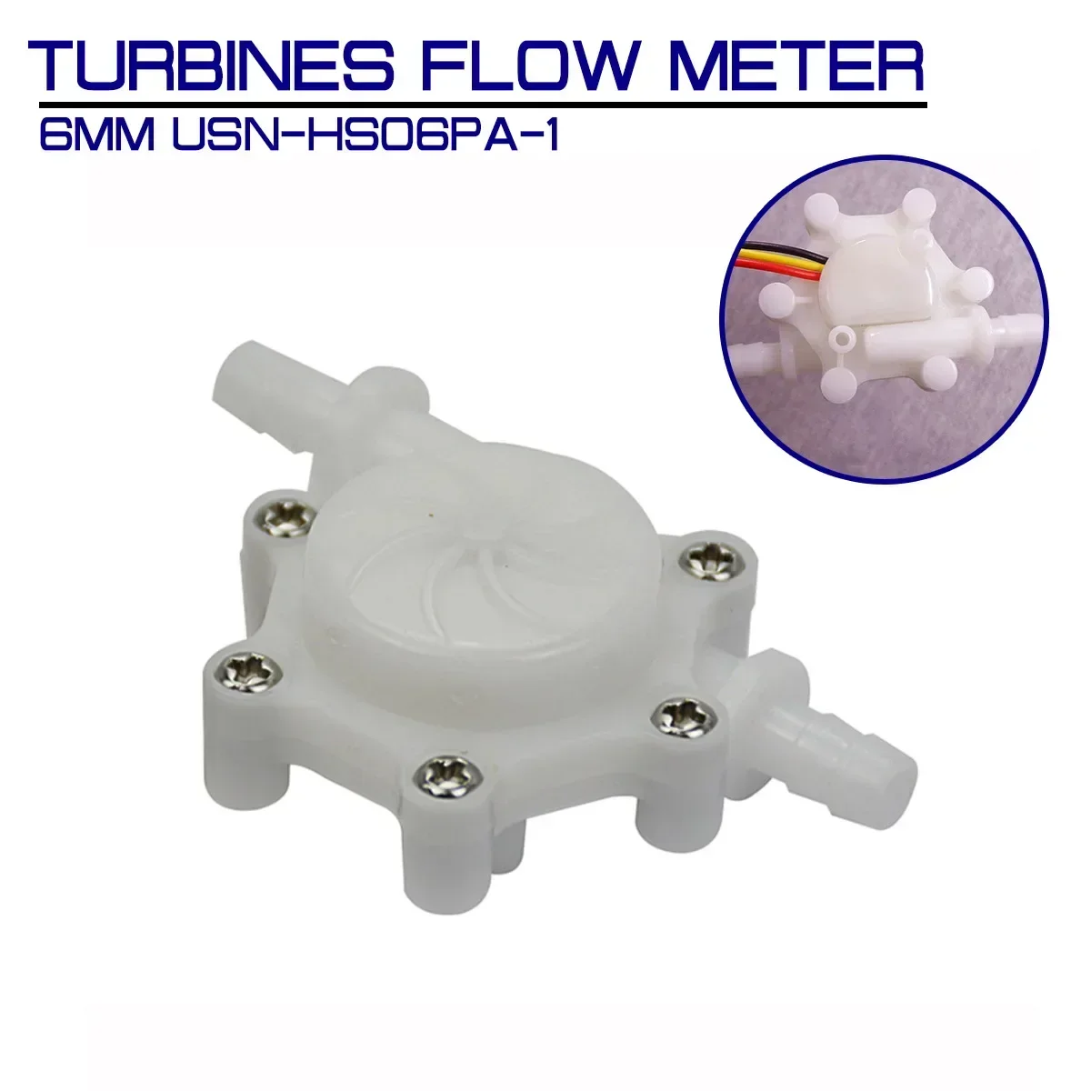 Turbines Flow Meter Hall Water Flow Sensor 6MM USN-HS06PA-1 0.15-1.5L/min For Drinking Machine Water Hose Barb End