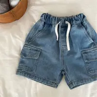 Short Cargo en Denim pour enfants garçons de 2 à 8 ans, bas en jean décontracté, taille élastique, vêtements d'extérieur pour enfants, 2026 5