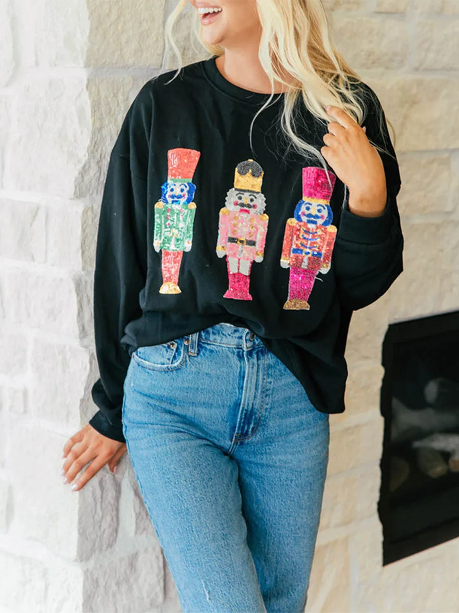 Simply Love Full Size Nutcracker Graphic Long Sleeve Sweatshirt